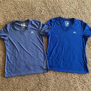 TWO ADIDAS LARGE V-Neck T's!!
